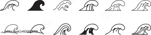 Water Wave Illustration Collection.