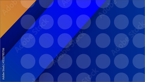 Blue abstract background with glowing circles and colorful decorative pattern