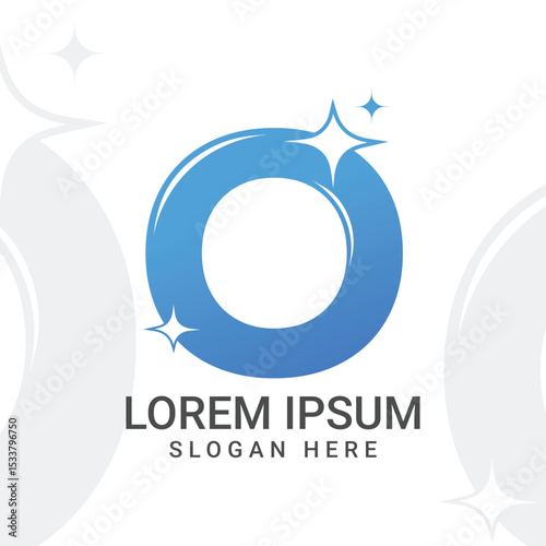 O Letter Sparkling Logo for Cleaning Company