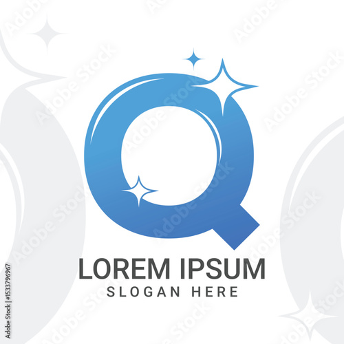 Q Letter Sparkling Logo for Cleaning Company