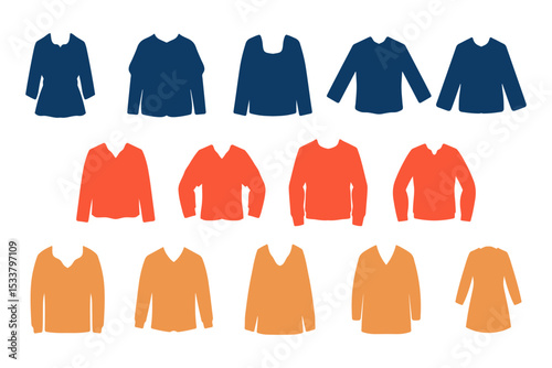 Long Sleeve Shirt Icon Set