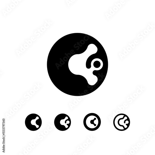 Logo Number 0, set of five different numeral zero for your brand name design, vector illustration 10 EPS