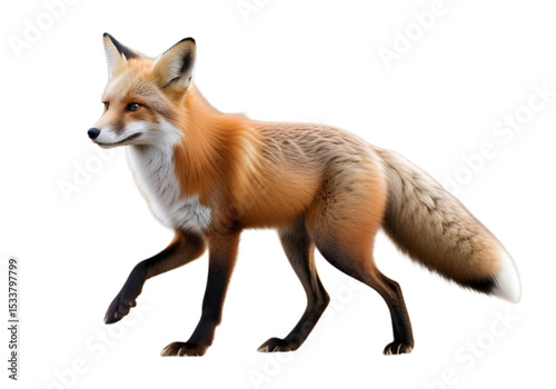 Wallpaper Mural Red fox (Vulpes vulpes ) isolated on transparent background Torontodigital.ca