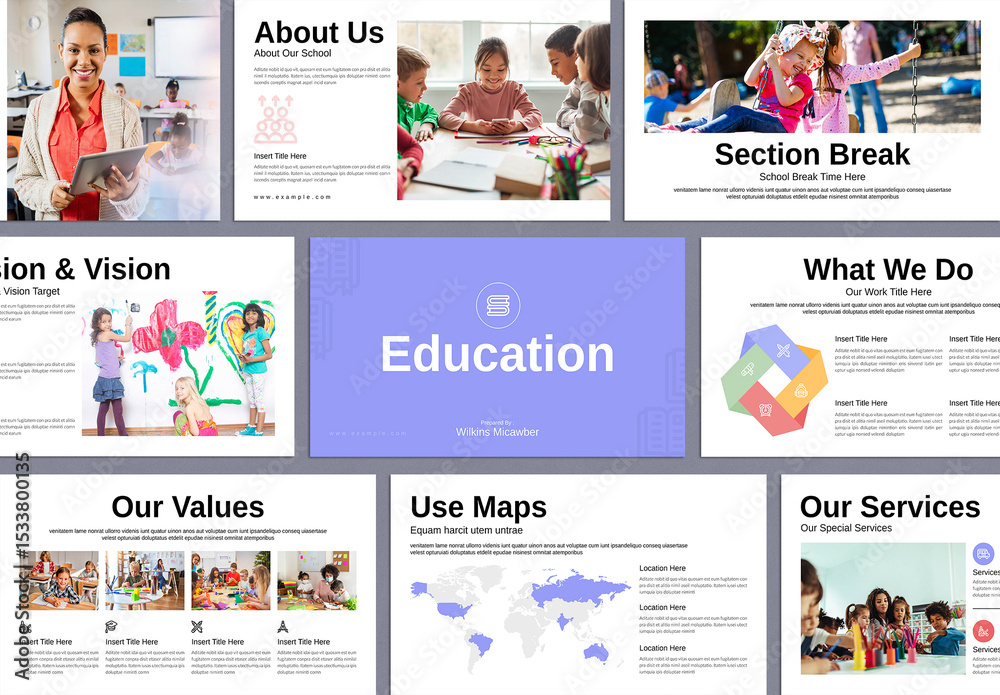 Educational Presentation Examples Education Presentation Template Stock Template | Adobe Stock