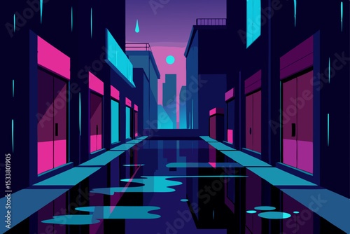 night city in the night