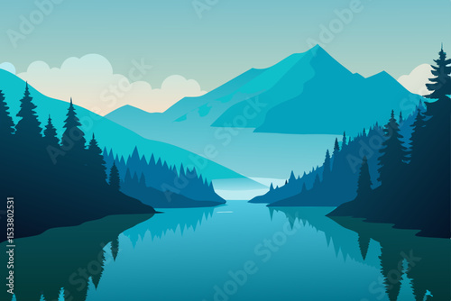 mountains and lake