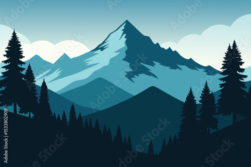 mountain landscape with snow