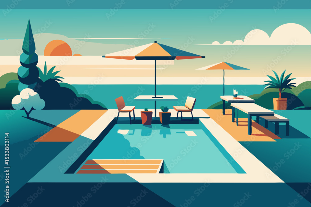 Fototapeta premium swimming pool in the tropical resort
