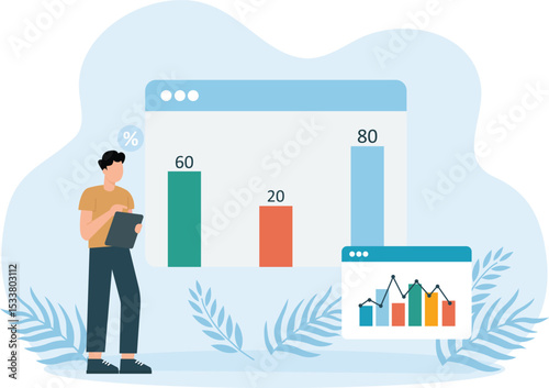 Graph Analysis,Casual business people reading charts and graphs on phone screen
