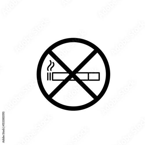 No smoking sign illustrating concept of icons for prohibited actions in public places  