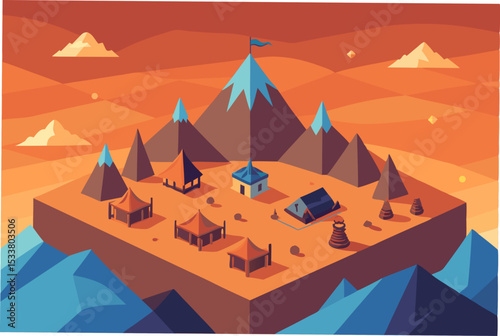 vector illustration of mountain landscape