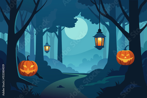 halloween background with pumpkins