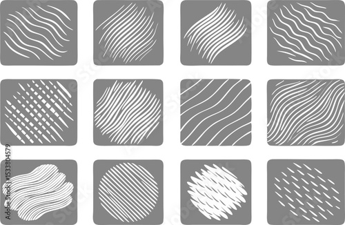 Abstract patterned texture designs collection in various wavy and linear forms for creative projects