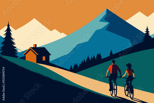 vector illustration of a mountain landscape