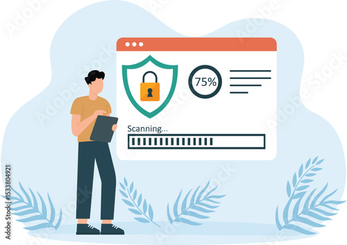 Security scanning,verification check digital computer software guard online for
