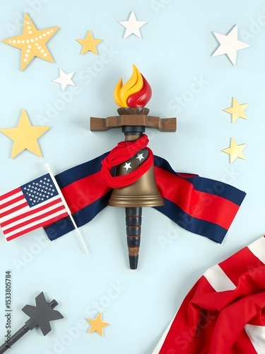 Symbols of Liberty: A Flat Lay Tribute to American Freedom