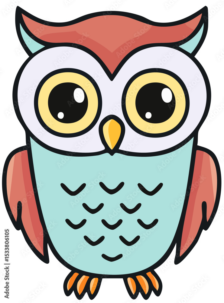 Fototapeta premium Wise Owl Drawing for Kids