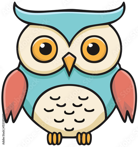 Stylized Owl with Big Eyes