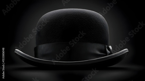 Obraz na płótnie Dramatic 3D Render of a Black Bowler Hat