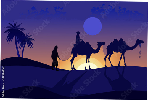 camels in the desert