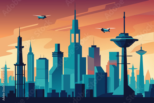 silhouette of the city