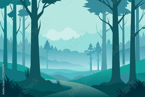 forest in the fog