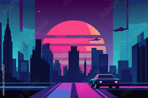 london skyline at dusk