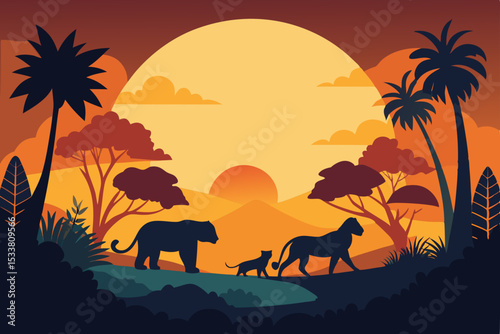 sunset in the desert