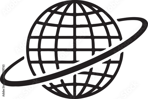 Global network earth icon vector symbol illustration