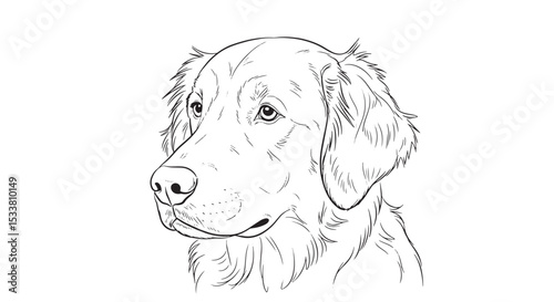Simple Dog Portrait Line Art - Minimalist Pet Vector Sketch