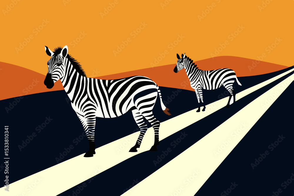 Fototapeta premium zebra vector illustration