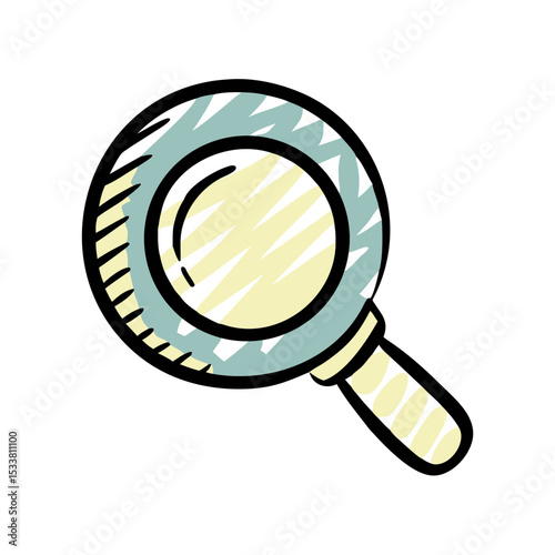 Magnifying glass illustration for searching and discovery with copy space