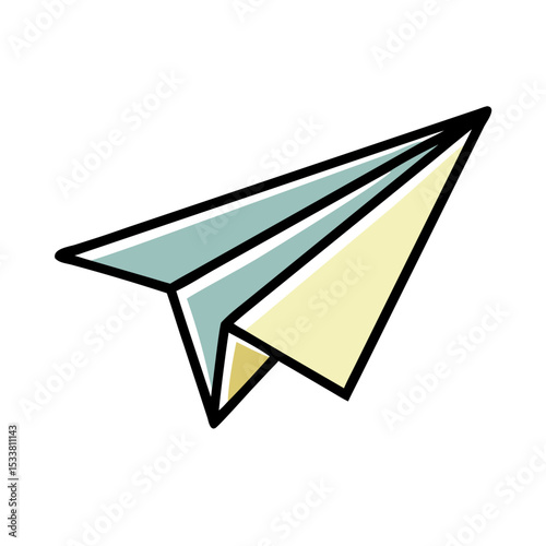 Paper airplane illustration for creativity and imagination with copy space
