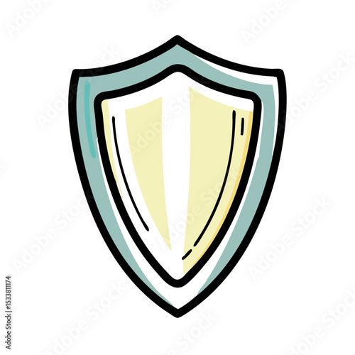 Shield illustration for protection and security with copy space