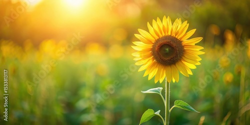 Golden Hour Sunflower in a Field of Blooms