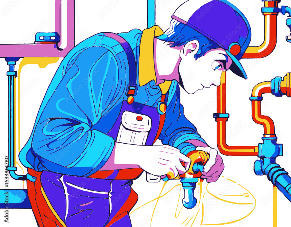 un fontanero arreglando instalaciones de tuberias