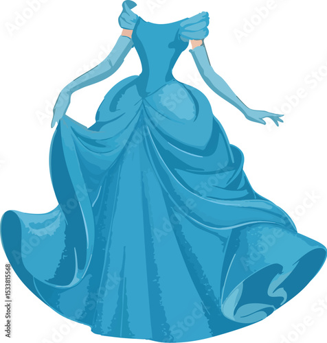 blue dress on a white background