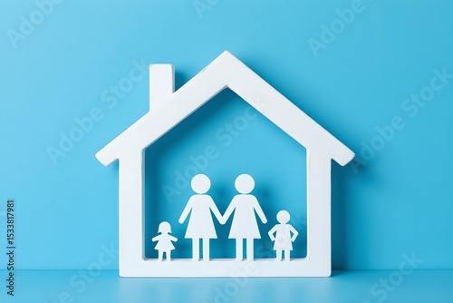 Family togetherness in a cozy home family bonding graphic design indoor setting minimalist viewpoint concept of love and unity