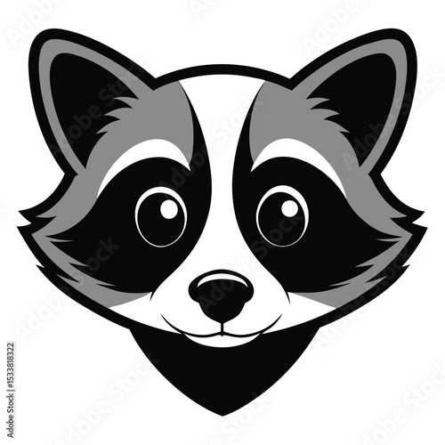 head of raccoon showing its face with black and grey colors