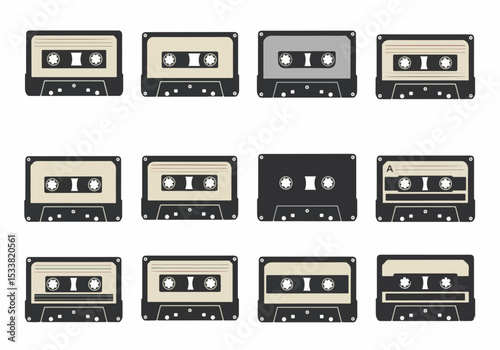 Retro cassette tapes collection music audiotape
