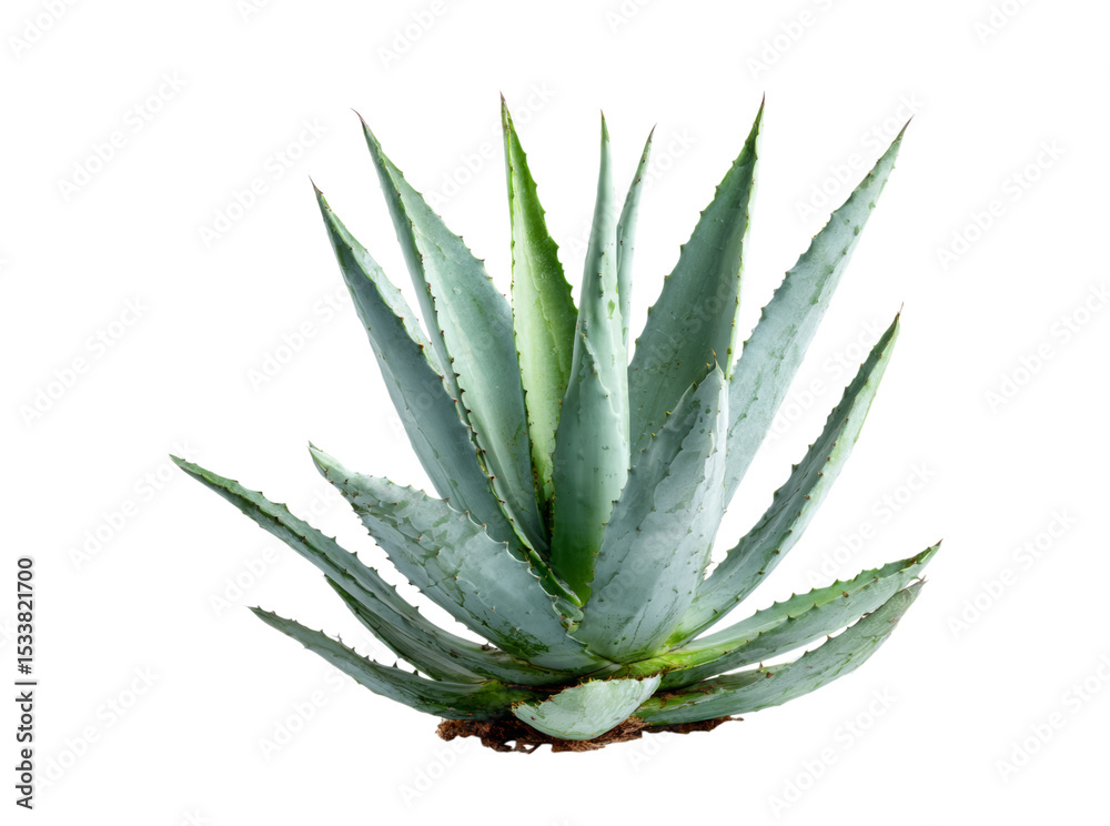 Fototapeta premium Agave plant isolated on black background succulent desert plant, Isolated On Transparent Background