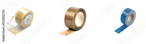 Versatile Packaging Tapes: Clear, Brown, and Blue Rolls for Various Uses

