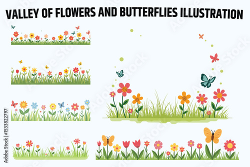 Playful Butterfly Dance Over a Bed of Cheerful Wildflowers