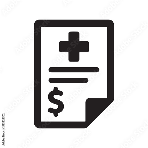 Medical Bill Icon design with white background 