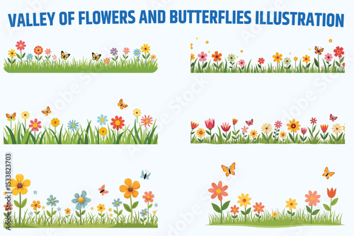 Playful Butterfly Dance Over a Bed of Cheerful Wildflowers