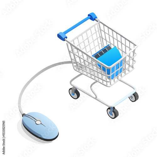shopping cart with clipping path
