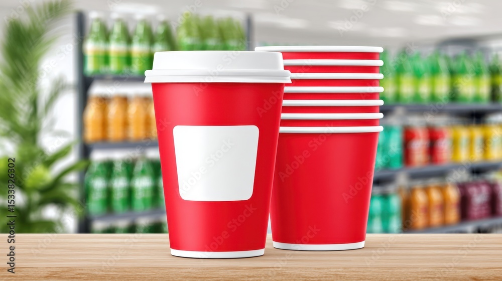 Festive Independence Day Mockup - Red and White Paper Cups Stacked near Cooler with Copy Space for Product Packaging, USA 4th of July Theme Festive Independence Day Mockup - Red and White Paper Cups Stacked near Cooler with Copy Space for Product Packaging, USA 4th of July Theme