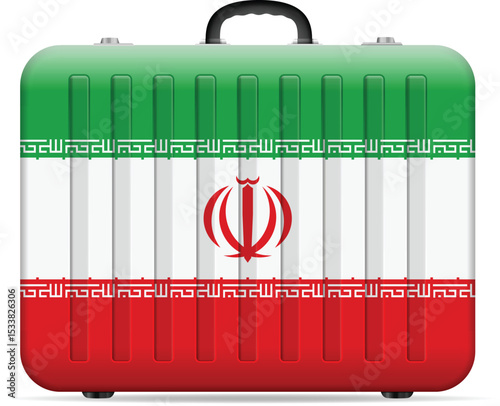 Iran flag travel suitcase
