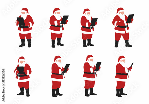Santa Claus with list holiday season concept