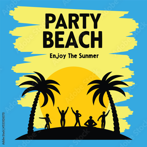 Party beach summer vacation tropical sunset celebration